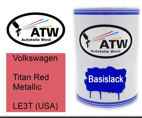 Volkswagen, Titan Red Metallic, LE3T (USA): 500ml Lackdose, von ATW Autoteile West.